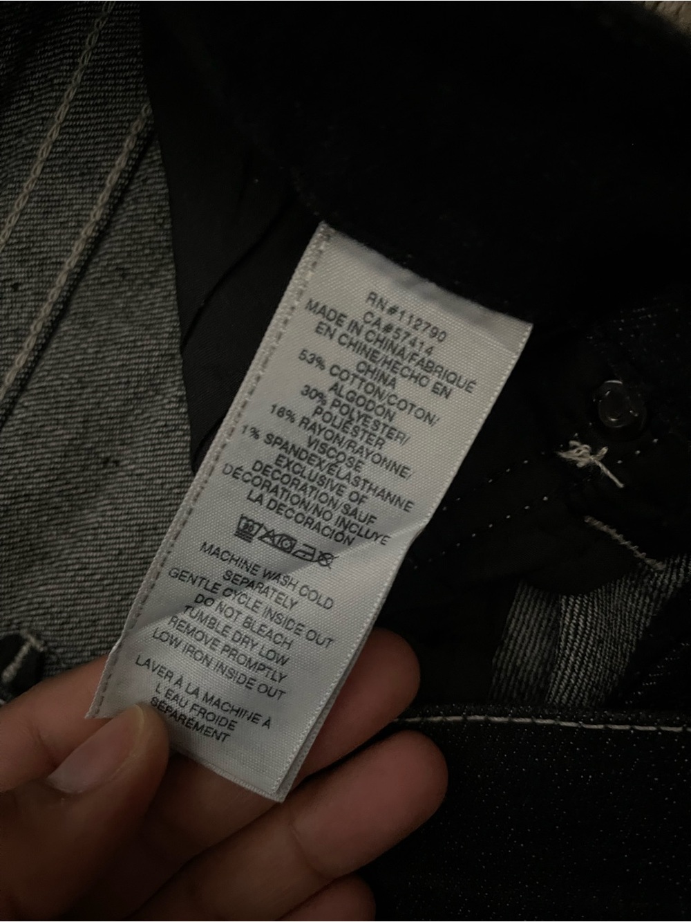 True Religion Black Denim Raw Hem Back-Pocket Shorts - Picture 5 of 6